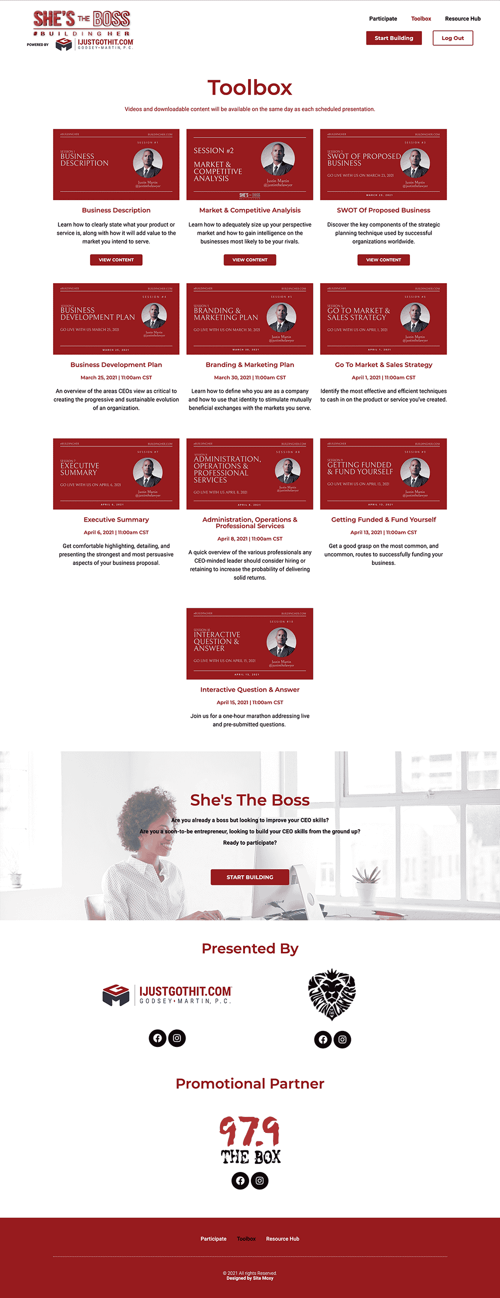 BuildingHer.com Website Design Created By Site Moxy