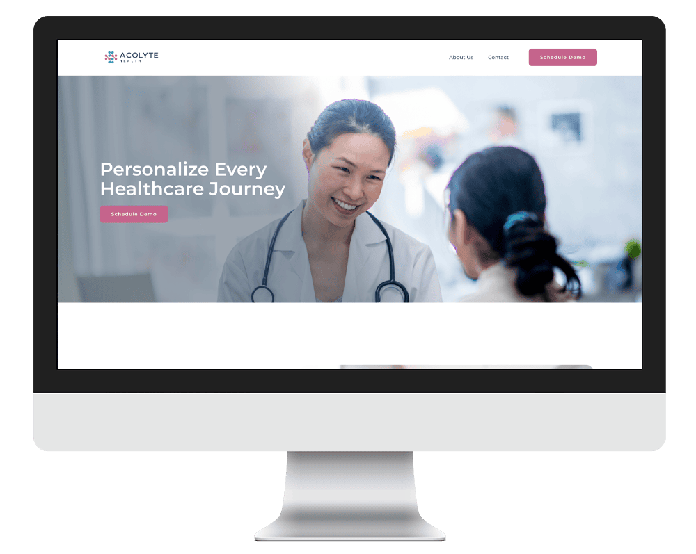 Acolyte Health home page- designed by Site Moxy