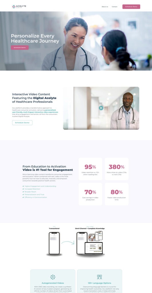 Acolyte Health Homepage- Designed and Created by Site Moxy