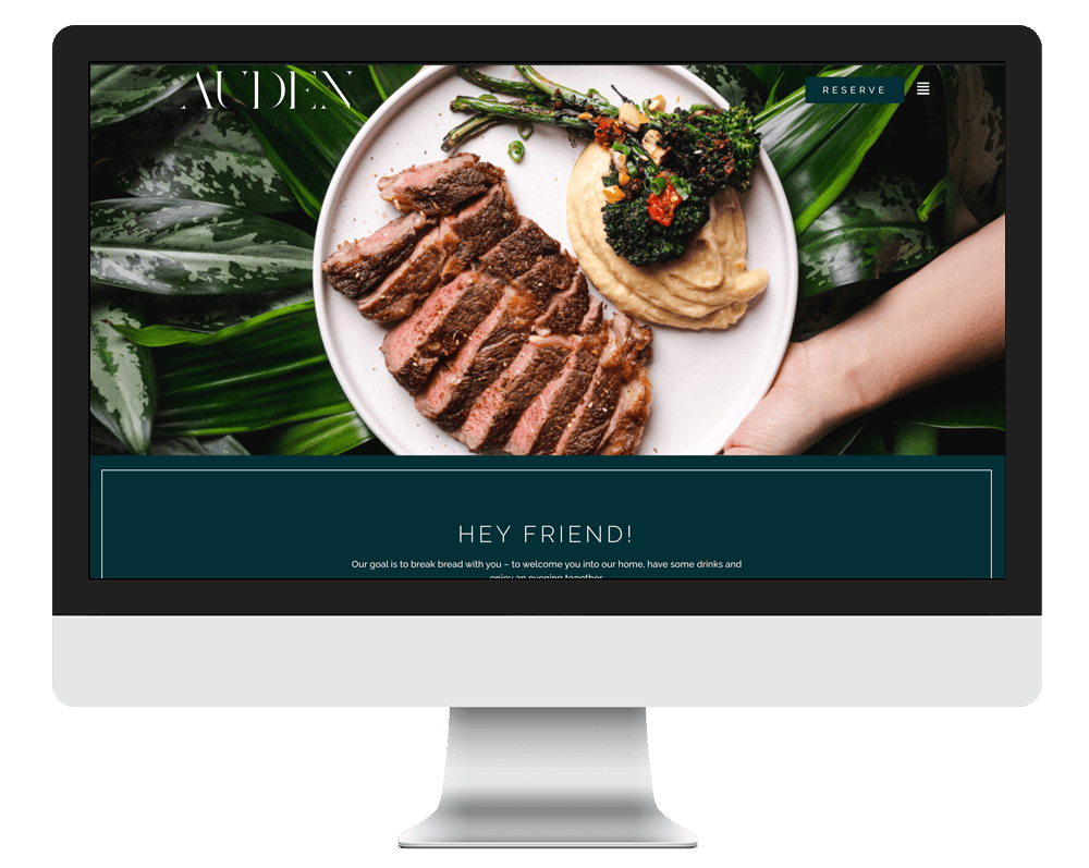 Auden Restaurant Homepage- Created by Site Moxy