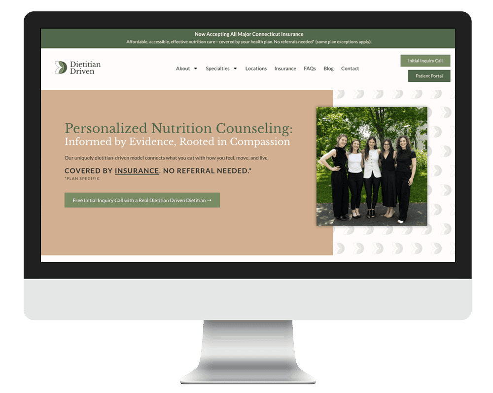 A custom wordpress site built for Dietitian Driven